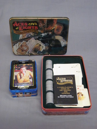 A Star Trek Distinguished Officer's card game together with an  Ace & Eights card game