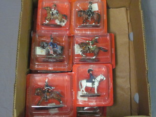 12 various Delprado figures of mounted Napoleonic Cavalrymen