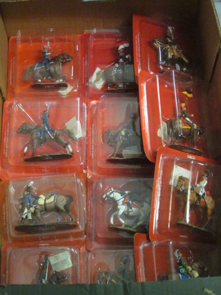 12 various Delprado figures of mounted Napoleonic Cavalrymen
