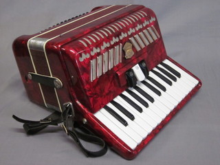 A Hanstone International accordion with 48 buttons, cased