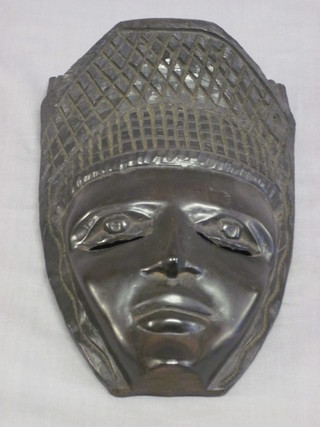 An African carved ebony mask 10"