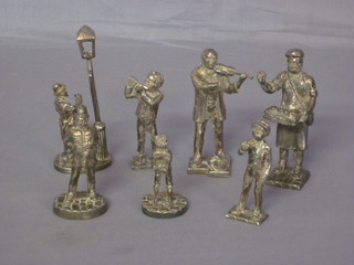 A set of various pewter figures of Street Workers