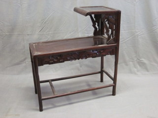 An Oriental rectangular 2 tier side table 29"