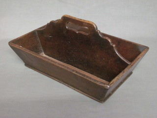 A 19th Century rectangular mahogany 2 section cutlery tray 15"