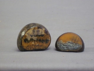 A section of carved nut marked Peruvian Ashore at Seaford 8 February 1899, together with 1 other 2"