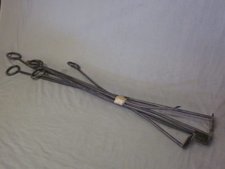 5 various 19th Century iron boiler cleaning tools