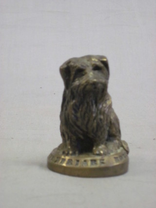 A bronzed figure of a seated Greyfriars Bobby 3"