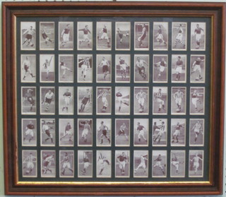 A set of 50 Churchman cigarette cards - Association Footballers, framed