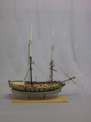 A model 2 masted war ship 24"