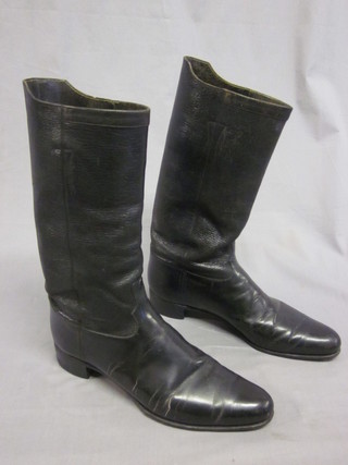 A pair of Officer's black leather mess Wellington boots, size 9 1/2 by The Army & Navy Co-Operative Society London