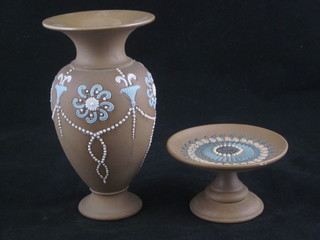 A Doulton Silica club shaped vase 6" and a small tazza 2"