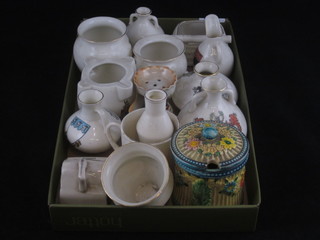 A small collection of crested china