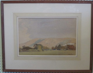 Charles Knight, watercolour "Downs Near Ditchling" 9" x 15"