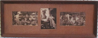 3 1930's black and white framed postcards