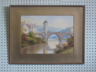 C Fenton, watercolour drawing "Three Arched Bridge" 10" x  14"