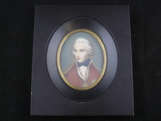 A reproduction portrait miniature of a Noblewoman 3"