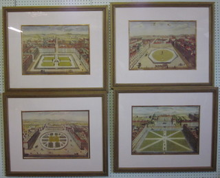 A set of 4 reproduction coloured prints "Shore of Kings Square, Southampton or Bloomsbury Square, Golden Square and 1 other"  12" x 17"