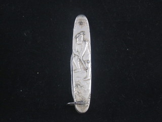 A Continental 2 bladed pocket knife with embossed grip