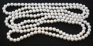 A 72" rope of freshwater pearls