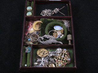 An Edwardian pendant and other costume jewellery etc