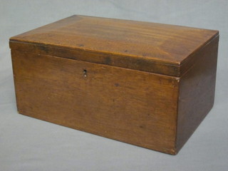 A rectangular mahogany trinket box with hinged lid 13"