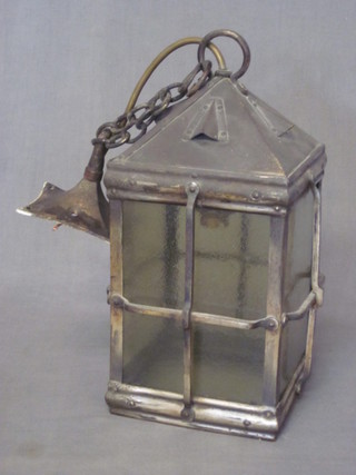 A square metal hall lantern 6"