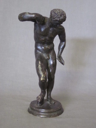 A 19th Century bronze figure of a standing faun 9"