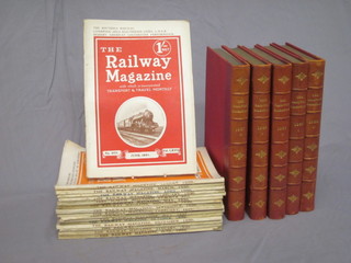5 various bound editions of Railway Magazine 1927 volume I,  1958 vols I and II, 1929 vols I and II, together with unbound  editions of Railway Magazine