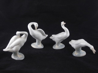 4 various Lladro figure of Geese 4"