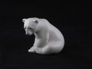 A Lladro figure of a seated Polar Bear, base marked B31 3"
