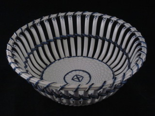 An 18th Century circular ribbonware bowl, base impressed  Wedgwood, 8 1/2"  ILLUSTRATED