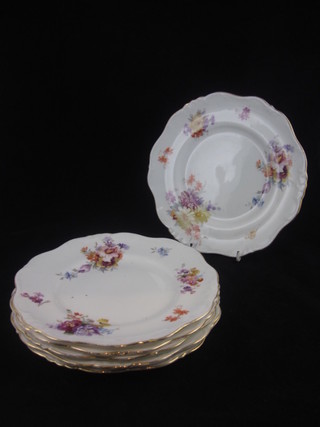 6 circular Doulton Burslem plates with floral decoration 8"