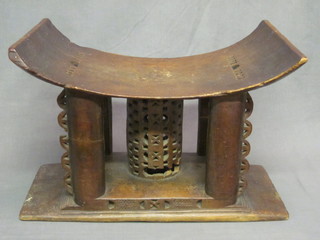 A carved African chieftains' stool 20"