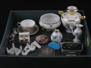 A collection of miniature Limoges items etc