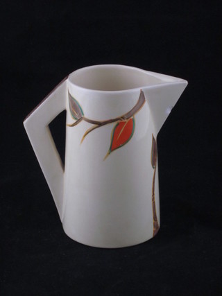 A Clarice Cliff Bizarre cream jug with sparrow beak and stylised handle 5", chip to spout,