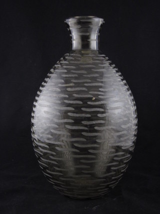 An Art Glass vase, the base signed 12"