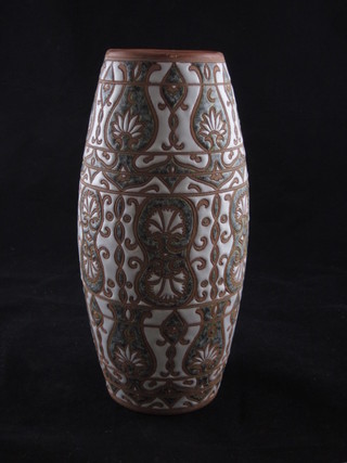 An Art Pottery vase, base marked handmade in Rhodes Greece  by by Bomis Pottery 9"
