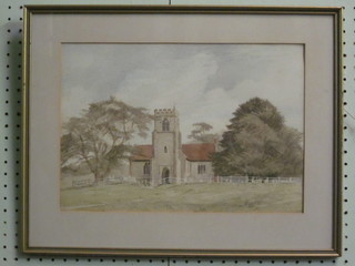 Watercolour "Study of Franleigh Wallop Church" 10" x 15"