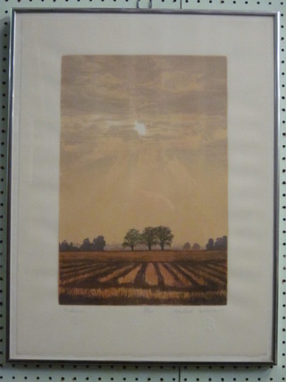Michael Carol, limited edition coloured print "Autumn" 15" x  10"