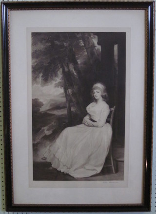 An Edwardian monochrome print "Seated Lady Milner"  contained in a Hogarth frame, signed to the margin Will Henderson 23" x 14"