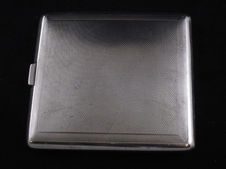 A silver cigarette case with engine turned decoration,  Birmingham 1937, 3 ozs