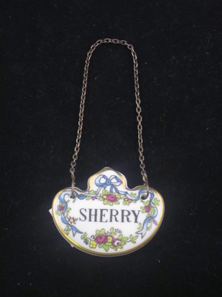 A Coalport decanter label - Sherry