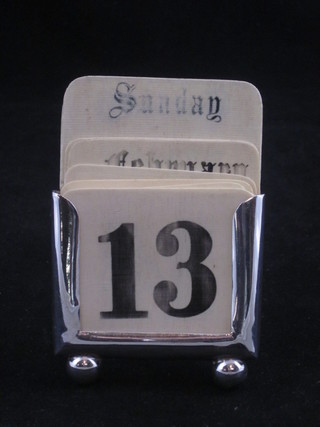 A silver easel perpetual calendar, Birmingham 1913