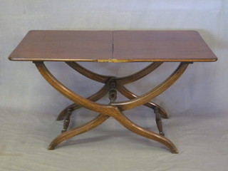 A mahogany folding coaching table 19"