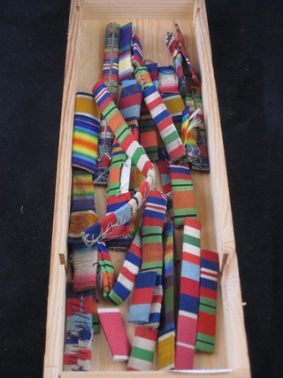 A collection of various medal ribbon bars