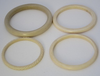 4 various ivory bangles