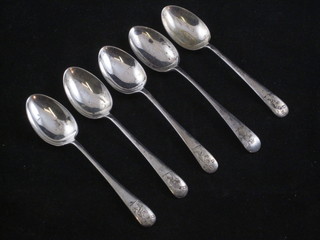 5 silver coffee spoons Sheffield 1927, 2 ozs