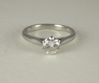 A lady's platinum solitaire diamond engagement/dress ring, approx 1.15ct  ILLUSTRATED