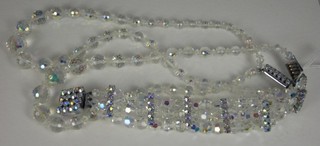 A suite of crystal jewellery with necklace and bracelet
