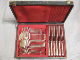 A 36 piece Christofle canteen of silver plated flatware, cased